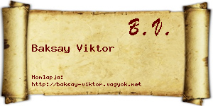 Baksay Viktor névjegykártya