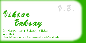 viktor baksay business card